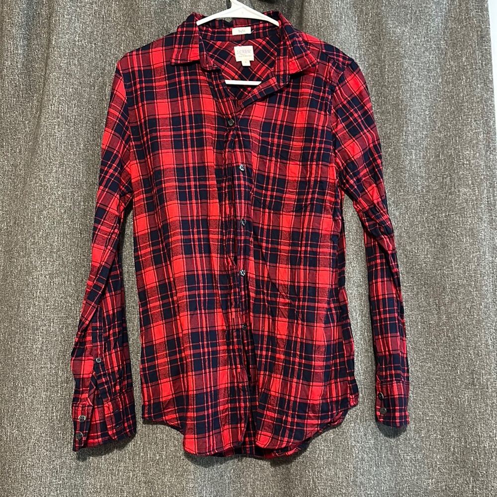 Red and Navy J.Crew Flannel